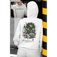 Fuddy Moda One Piece Zoro Sırt Baskılı Kapüşonlu Sweatshirt, Unisex Oversize Anime Baskılı Hoodie