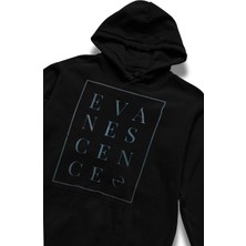 Fuddy Moda Unisex Evanescence Yazılı Kapüşonlu Sweatshirt, Oversize Evanescence Baskılı Hoodie