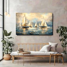 Yelkenli Tekneler Kanvas Tablo – Deniz Temalı Modern Duvar Dekoru