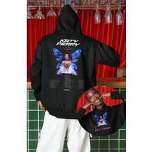 Fuddy Moda Unisex The Life Times Sırt Baskılı Kapüşonlu Sweatshirt, Oversize Katy Perry Temalı Hoodie