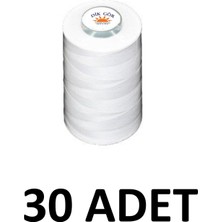 Sms Atılım Kozalı Marka 30 Adet 120 Numara Beyaz Polyester Dikiş Ipliği 5000 Metre