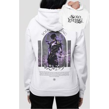 Fuddy Moda Oversize Solo Leveling Sırt Baskılı Kapüşonlu Sweatshirt, Unisex Anime Temalı Hoodie