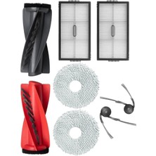 Ropalde Roborock Qrevo Curvx Robot Süpürge Uyumlu Ana Fırça,filtre,mop Bezi,yan Fırça-8'li Yedek Parça Seti