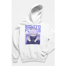 Fuddy Moda Unisex Toge Inumaki Baskılı Kapüşonlu Sweatshirt, Oversize Jujutsu Kaisen Anime Temalı Hoodie