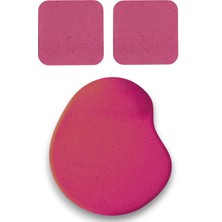 Usin Oval Vişne Çürüğü Kum Desen Bilek Destekli Mouse Pad + 2 Adet Kupa Fincan Bardak Altlığı Altlık Set