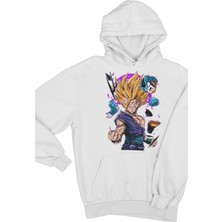 Fuddy Moda Unisex Son Gohan Vers2 Baskılı Kapüşonlu Sweatshirt, Oversize Dragon Ball Anime Temalı Hoodie