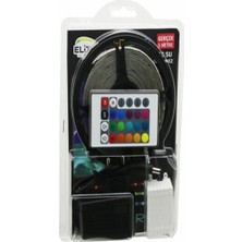 Elitled El-07-Rus-K ( 5mt ) (Kumandalı & Adaptörlü) (Rgb Renkli) Şerit LED (IP65=SU Geçirmez)