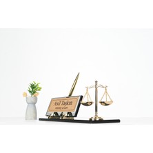 Hakim, Savcı, Avukat&arabulucu, Smmm, Zabıt Katibi, Hediyesi Cam Krom Kalemli Terazili Masa Isimlik