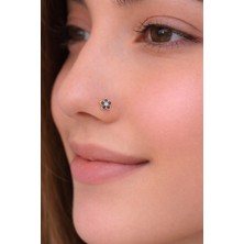 Sacce Scarves & Accessories 925 Ayar Gümüş Taşlı Renkli Çiçek Hızma Gold