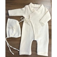 Minik Adımlar Minik Adımlar 4 Kat Müslin Bebek Yandan Bağlamalı Tulum Seti