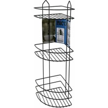 Ibico K13-011 Siyah 3 Katlı & Üçgen Metal Banyo Köşelik & Duşkabin Raf