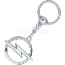 Mozoko Yüksek Kaliteli Opel Logolu Metal Araç Anahtarlık, Çift Yönlü Logo, Hediyelik Araba Anahtarlık