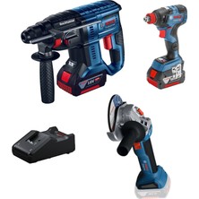 Bosch Üçlü Montaj Seti ( Gws 18V-8 , Gdx 18V-200 C  , Gbh 180-LI + Gba 18 V 5.0 Ah  X2 )