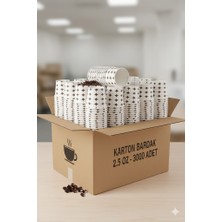 2.5 Oz (70-75 Ml) Karton Bardak, 3000 Adet, Ekonomik Koli, Tadım Bardağı, Kahve, Espresso Bardağı, Zemzem Bardağı