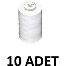 Sms Atılım Kozalı Marka 10 Adet 120 Numara Beyaz Polyester Dikiş Ipliği 5000 Metre