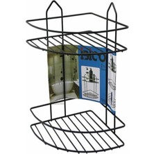 Ibico K13-010 Siyah )2 Katlı & Üçgen ) ( Metal ) Banyo Köşelik & Duşkabin Raf