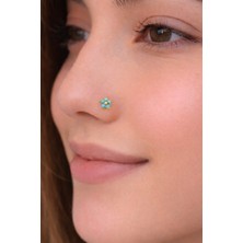 Sacce Scarves & Accessories 925 Ayar Gümüş Taşlı Firuze Mavi Renkli Çiçek Hızma Gold