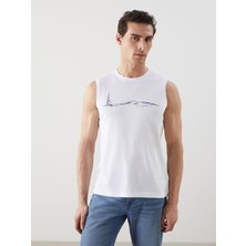 Lc Waikiki Yeni Sezon Bisiklet Yaka Baskılı Erkek Kolsuz Tişört