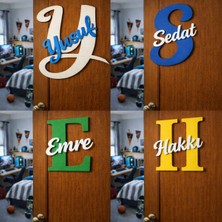 Çocuk Odası Kapı Süsü Harf Üzerine Isim No 1