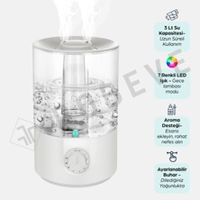 Robeve 3 Litre Ultrasonik Hava Nemlendirici Buhar Makinesi – Üstten Dolumlu,  – Sessiz Çalışan Büyük Kapasiteli Nemlendirici Aroma Difüzör