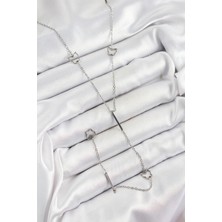 316L Çelik  Figürlü Y Model Gümüş Renk Kadın Ke