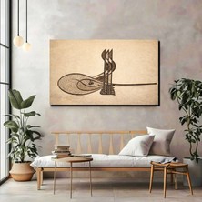 Minimalist Osmanlı Tuğrası Kanvas Tablo – Klasik ve Zarif Duvar Dekoru
