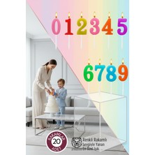 Transformacion Renkli Rakamlı Doğum Günü Pastası Mum Seti - 20 Adet Premium Tasarım Mum 722766