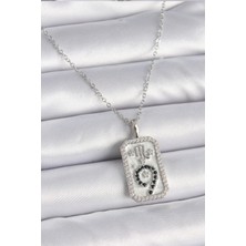 316L Çelik Gümüş Renk Zincir Akrep Burcu Zirkon Taşlı Kadın Ke