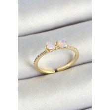 Pirinç Fiyonk Figürlü Zirkon Taşlı Gold Renk Ayarlanabilir Kadın Yüzük