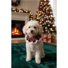 Kırmızı Pötikare Desenli Zilli Kedi Köpek Tasması - Fisto Detaylı Şık Evcil Hayvan Fuları