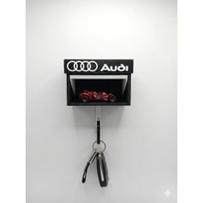 Merka Grup Audi Araba Tutkunlarına Özel Hediyelik Garaj Anahtarlık -Açılır Kapanır Garaj Kapılı Araba Standı