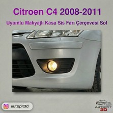 AutoPit 3D Citroen C4 Makyajlı Kasa (2008–2011) Uyumlu Sis Farı Çerçevesi – Sol Taraf