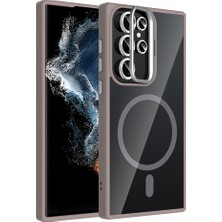 ZM Store Galaxy S23 Ultra Uyumlu Kılıf Standlı ve Kamera Lens Hediyeli M-Safe Özellikli Etro Kapak