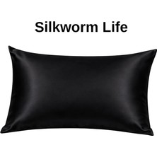 Siyah 100% Ipek Yastık Kılıfı ( 50 cm 70 Cm)
