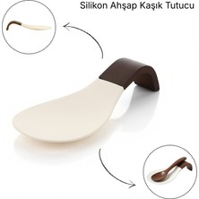 Ahşap Kaşık Tutucu 22 × 10 × 3,9 cm | Akasya + Dayanıklı Silikon, Mutfak Organizer Kaşıklık