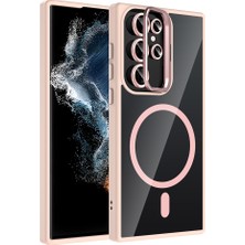 ZM Store Galaxy S23 Ultra Uyumlu Kılıf Standlı ve Kamera Lens Hediyeli M-Safe Özellikli Etro Kapak