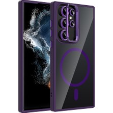 ZM Store Galaxy S23 Ultra Uyumlu Kılıf Standlı ve Kamera Lens Hediyeli M-Safe Özellikli Etro Kapak