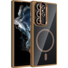 ZM Store Galaxy S23 Ultra Uyumlu Kılıf Standlı ve Kamera Lens Hediyeli M-Safe Özellikli Etro Kapak