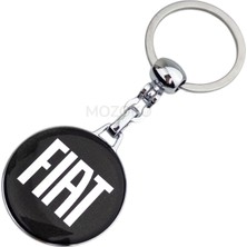 Mozoko Yüksek Kaliteli Siyah Fiat Logolu Damla Baskılı Şık Hediyelik Araç Anahtarlığı