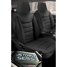Trobus Dfsk Fengon 500 2021-SONRASI Aracınıza Uyumlu Jetdrıve Siyah Deri Oto Koltuk Kılıfı (5 Koltuk Tam Set, Airbag Uyumlu)