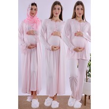 Mecit Pembe Tesettürlü Hamile Lohusa Set