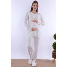 Mecit Ekru Hamile Lohusa Pijama Takımı