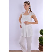 Effortt Ekru Hamile Lohusa Pijama Takımı