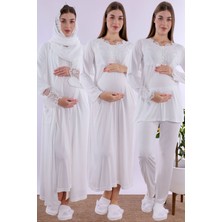 Mecit Ekru Tesettürlü Hamile Lohusa Set