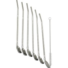 Ankaverse 7pcs - 6pipet + 1temizleme Fırça  Çelk Kaşıklı Pipet (5286)