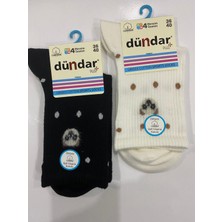 Dündar Çorap Dündar Dikişsiz Soft Kokulu Çorap Ekru-Siyah 2 Adet