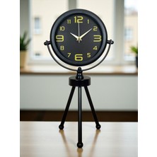 Ankaverse Zentime Siyah Metal Gold Rakamlı Üç Ayaklı Masa Saati