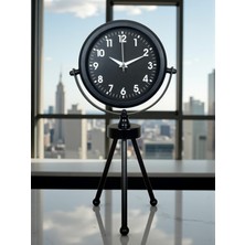 Ankaverse Zentime Black Luxury Modern Üç Ayaklı Metal Masa Saati