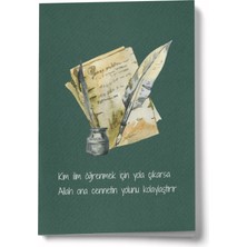 Bi' Dünya Haber Kim Ilim Öğrenmek Için Yola Çıkarsa A6 Çizgili Mini Defter Not Defteri