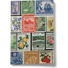 Bi' Dünya Haber Vintage Serisi 12 Pul Koleksiyonu A6 Çizgili Mini Defter Not Defteri